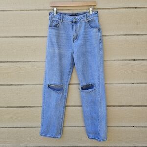 Fashion Nova Bend The Rules Slouch Fit Jeans Light Blue Wash size 9